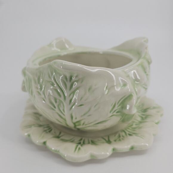 Vintage Holland Mold Cabbage Bowl Soup Tureen Plate Platter Serving Bowl Dish 92 - Picture 2 of 12